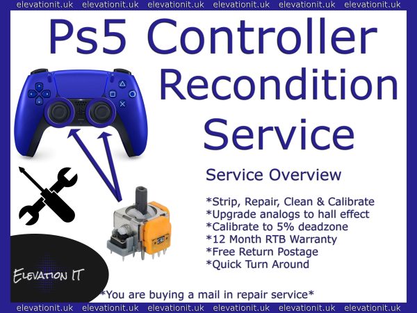 PS5 Controller Reconditioning Service – Strip, Repair, Clean - Includes EnduraCal Hall Effect Upgrade!