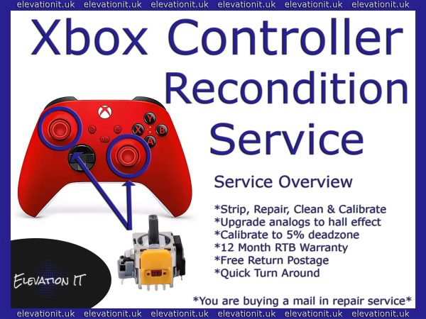 Xbox One Series S/X Controller Reconditioning Service – Strip, Repair, Clean - Includes EnduraCal Hall Effect Upgrade!