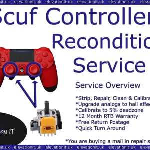 SCUF PS4 Controller Reconditioning Service – Strip, Repair, Clean - Includes EnduraCal Hall Effect Upgrade!