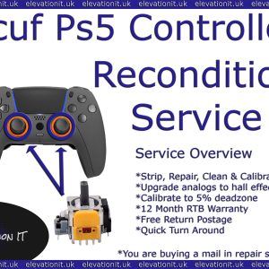 SCUF PS5 Controller Reconditioning Service – Strip, Repair, Clean - Includes EnduraCal Hall Effect Upgrade!