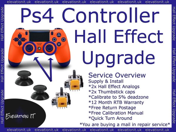 PS4 Controller Hall Effect Upgrade Service – Supply & Install EnduraCal Hall Effect Analog Modules & Thumbsticks