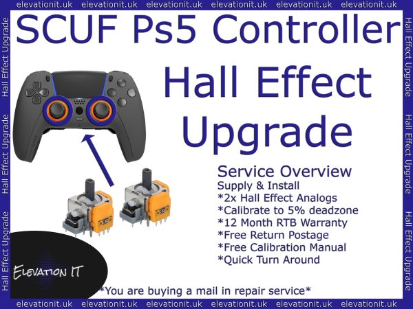Scuf Ps5 Controller Hall Effect Upgrade Service, Elevation IT, Fareham, UK