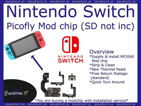 Nintendo Switch Picofly RP2040 modchip installation service – Strip, Install & Clean