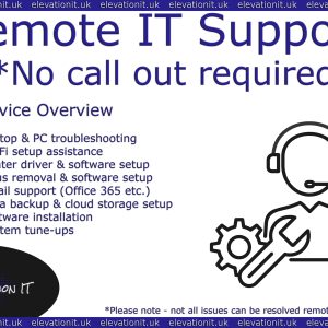 Remote Support - No Call out required - We'll fix it remotely!