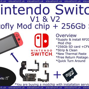 Switch v1 & v2 Picofly RP2040 mod chip install & service +256GB SD & CFW inc, Elevation IT, Fareham UK
