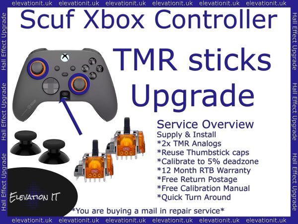 TMR Upgrade service Dift repair, drift fix, scuf instict & instict pro controllers, Why TMR Sticks, Elevation IT, Fareham