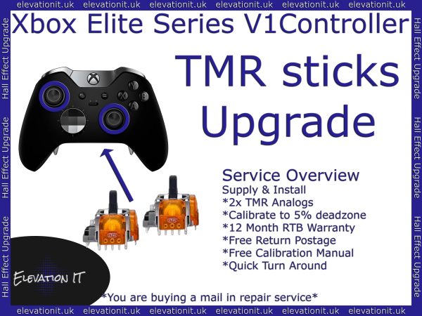 TMR Upgrade service Xbox Elite Series V1 controller, Why TMR Sticks, Elevation IT, Fareham