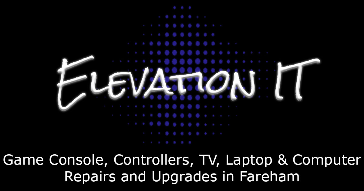 Elevation IT logo in white text on a black background – computer, console, and laptop repair specialists in Fareham, Hampshire.
