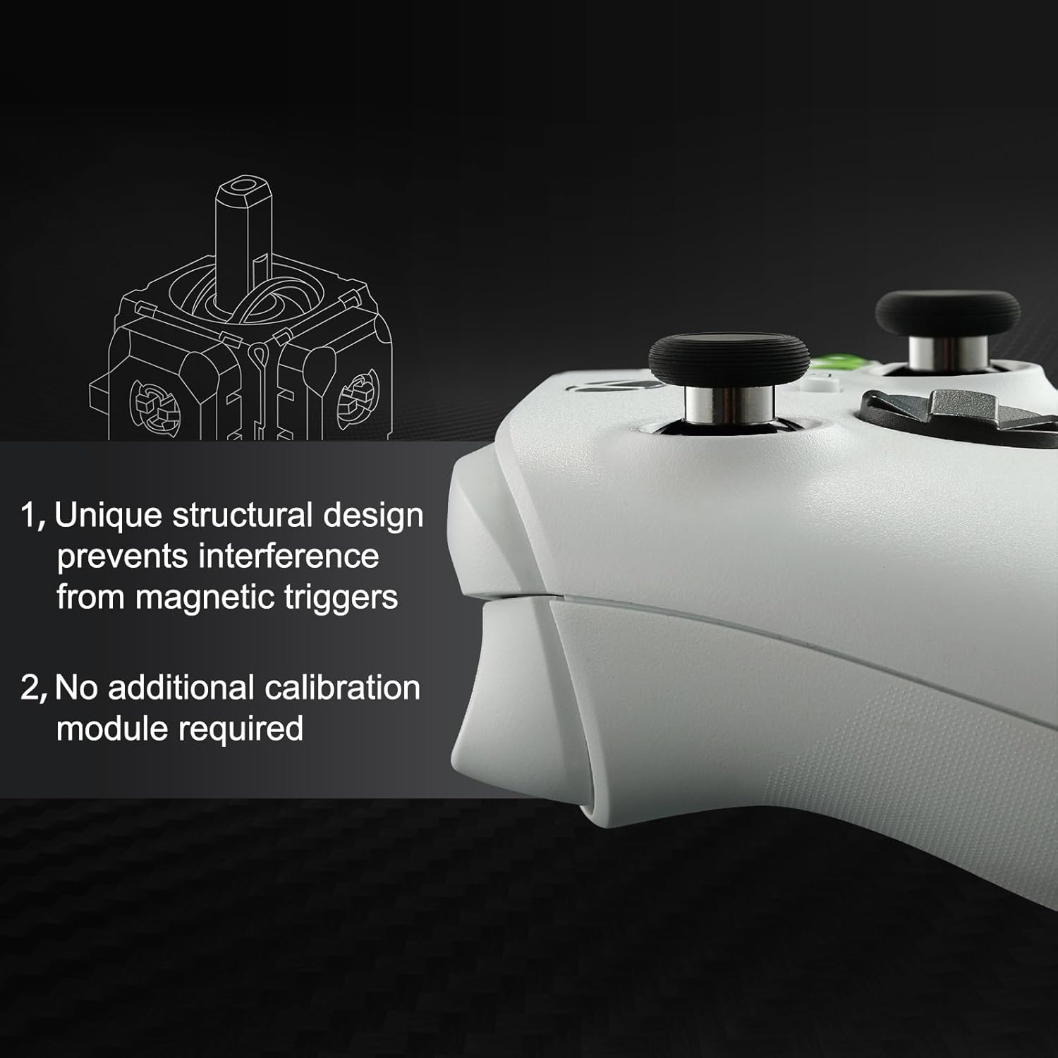 Gulikit Tunnel Micro Resistance TMR joystick upgrade for PS5 DualSense DualSense Edge and Scuf Reflex Pro FPS controllers providing drift free precision and smooth analog control.