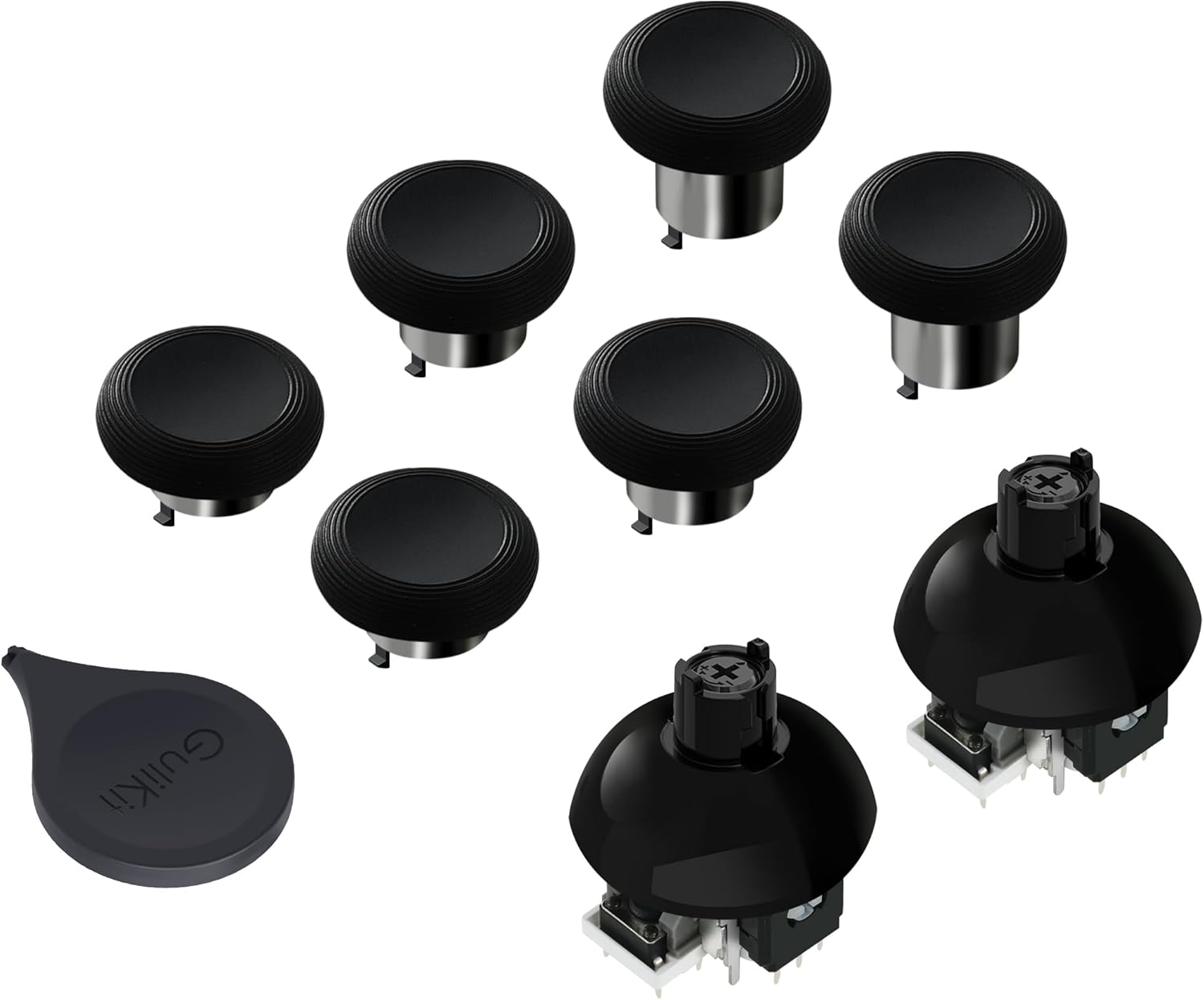 Gulikit Tunnel Micro Resistance TMR joystick upgrade compatible with Xbox Series S X Xbox Elite V2 PS5 DualSense DualSense Edge and Scuf Reflex Pro FPS controllers offering drift free precision and smooth control.