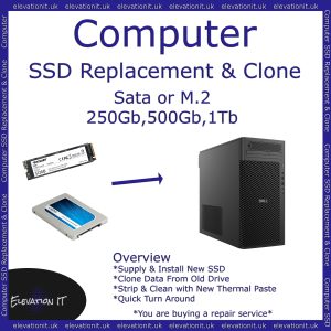 SSD Replacement & Clone Computer service showing professional upgrade